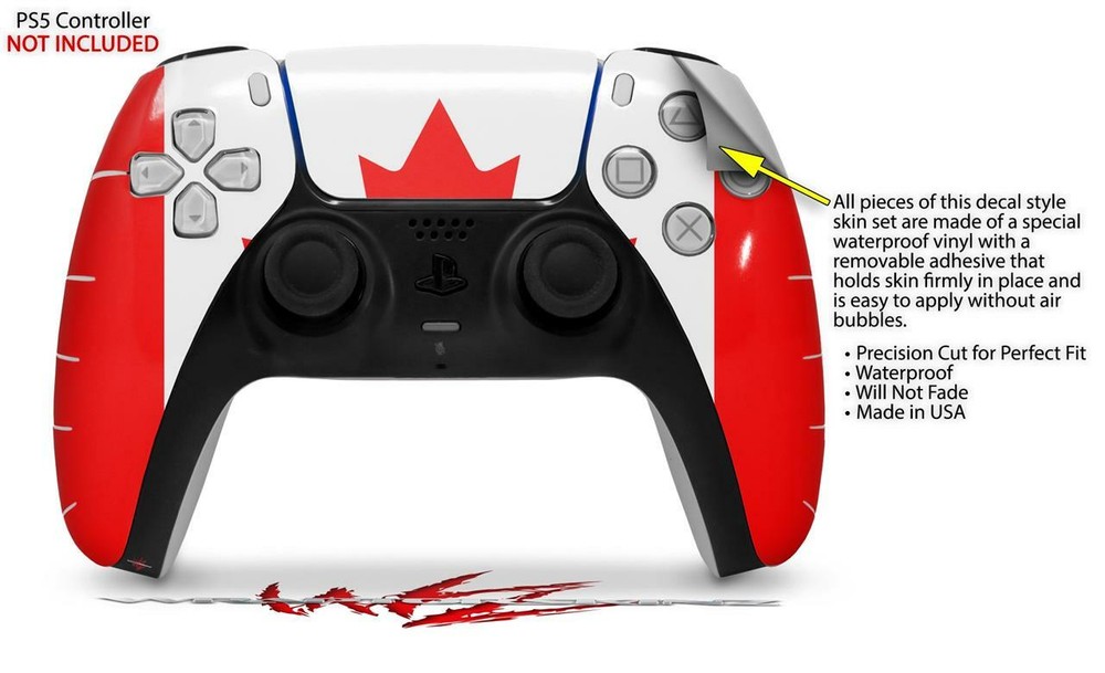 Skin Sony PS5 Controller Canadian Canada Flag