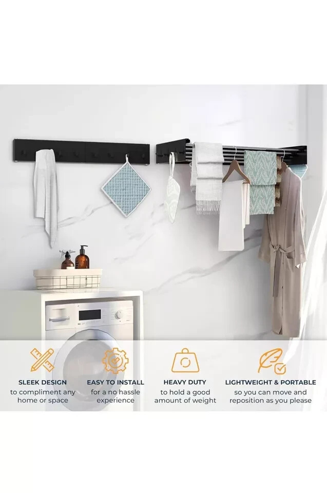 Wall Mounted Drying Rack - Clothes Drying Rack Wall Mounted - Collapsible