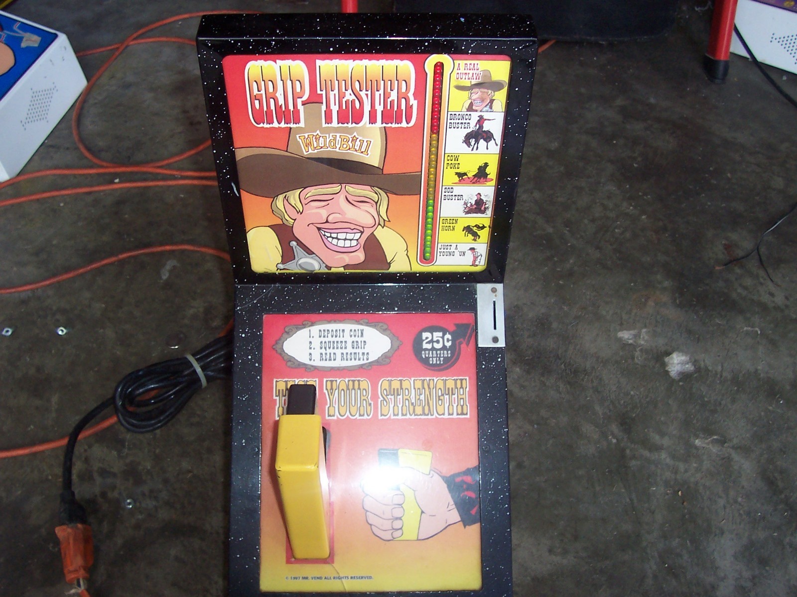 Mr Vend Talking Hand Grip Test Strength Game Arcade .25 Cent - WorksGREAT RARE!