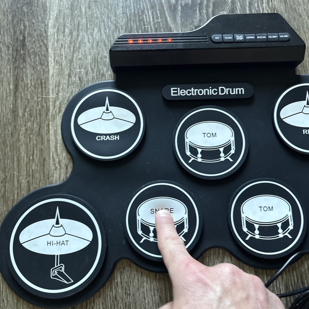 Drum Set Practice Pad Electronic Drum Pad With Pedals - Tested Works