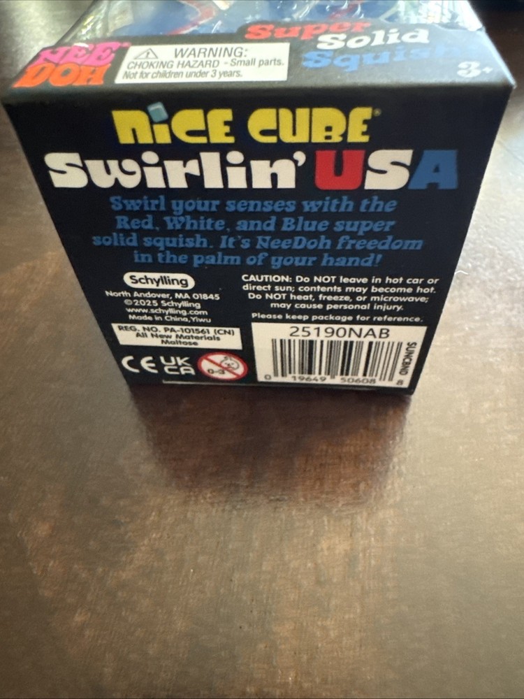 NEE DOH NICE CUBE SUPER SOLID SQUISH RARE SWIRLIN USA SEALED IN BOX