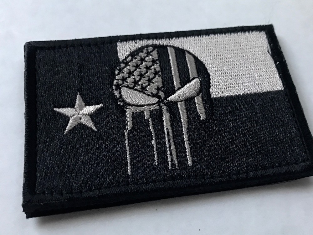 DEVGRU SNIPER Skull TEXAS FLAG Embroider Hook/Lp Tactical Patch
