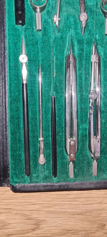 Germany Proebster Alfa A20 Drafting Drawing Tools Set Compass Draughtman 1950s