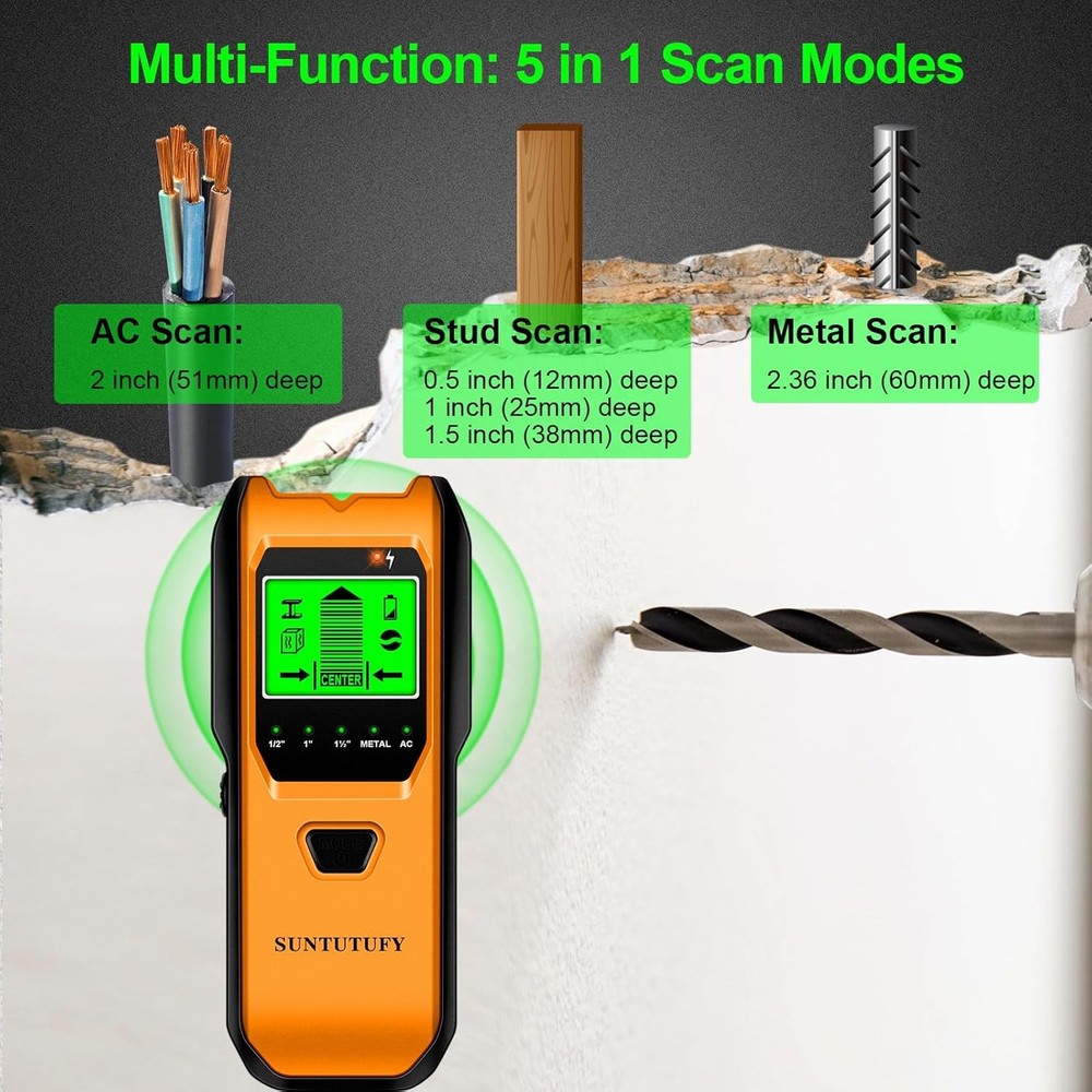 Wall Detector - Five-in-One Electronic Stud Finder with Enhanced Smart Sensor