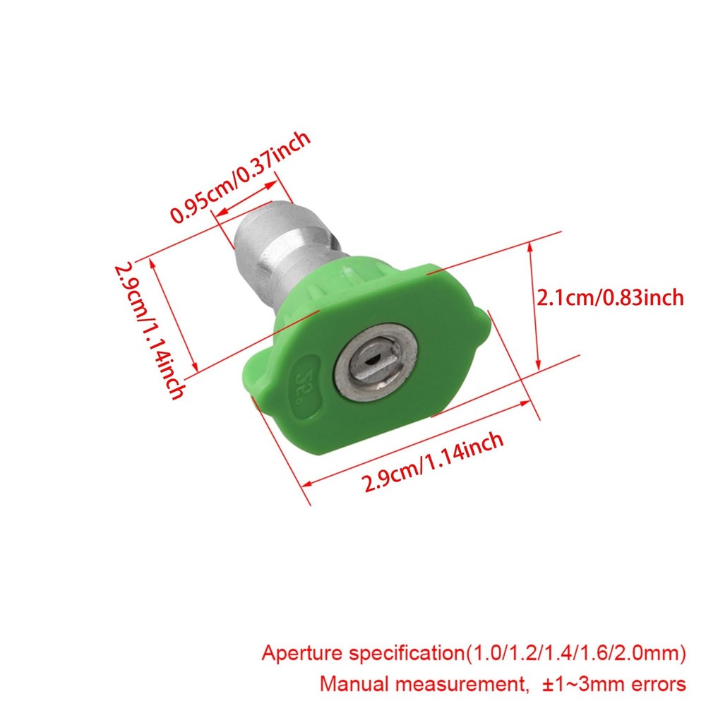 5PCS Pressure Washer Spray Nozzle Tips Multiple Degrees (25 Degrees) Stainles...