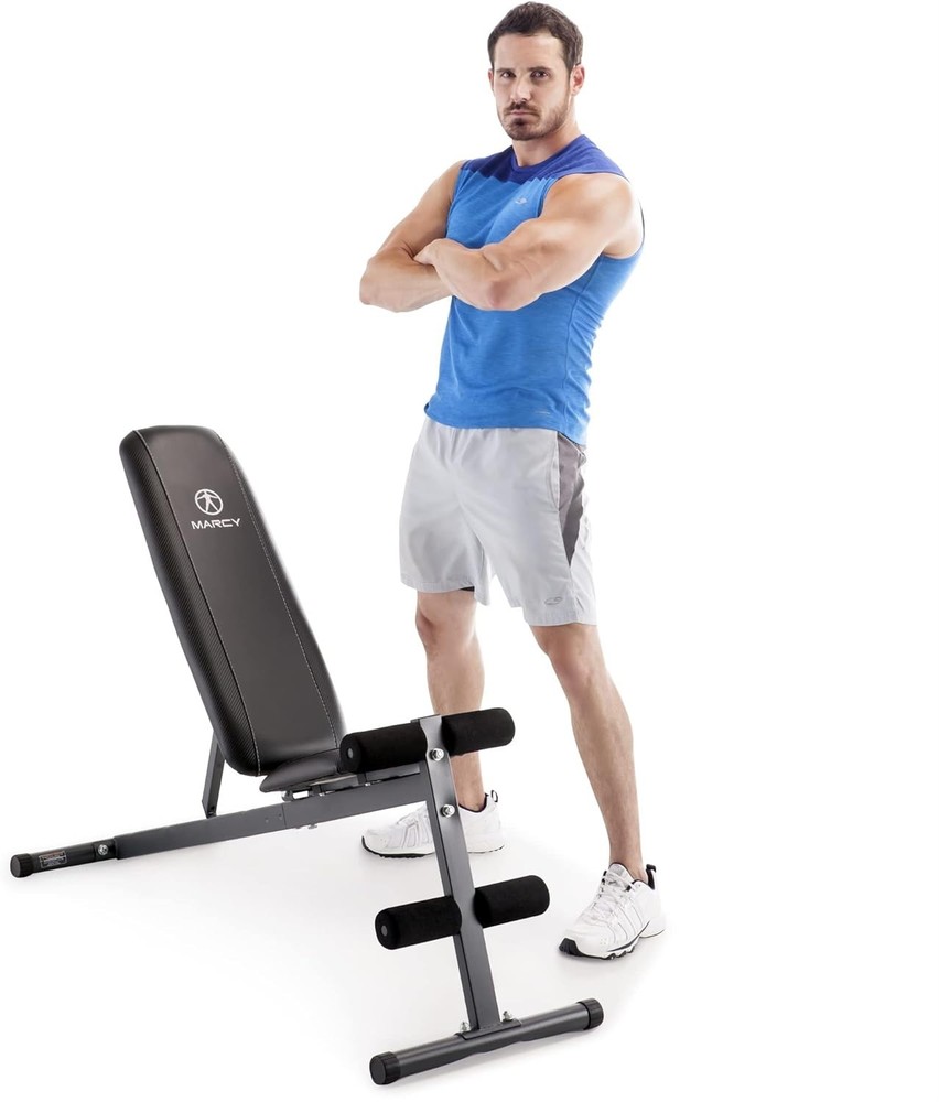 Versatile Adjustable Utility Bench for Strength Training - Black, Compact Design