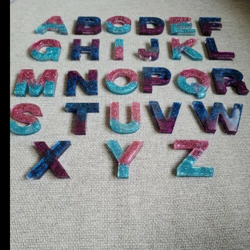 Handmade Resin Letter Keychains