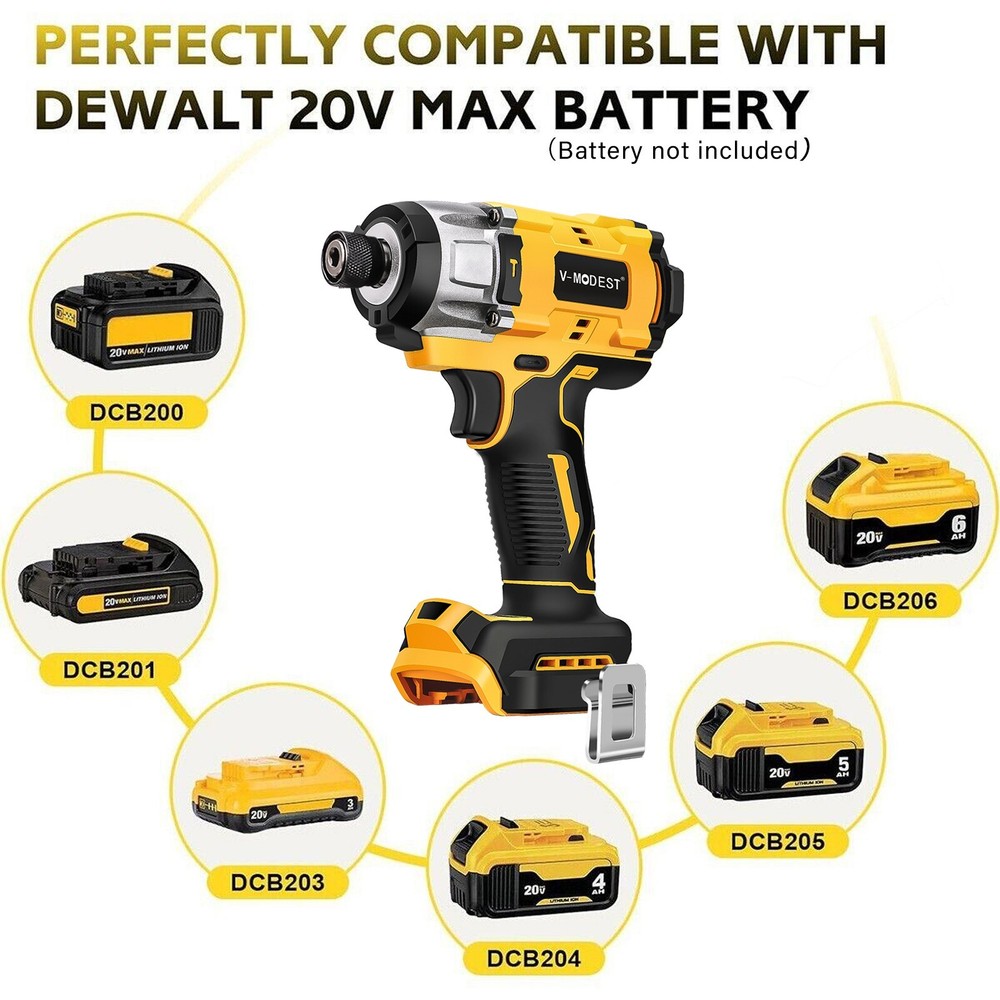 Compatible Dewalt 20Volt Max Brushless Cordless 1/4" Hex Impact Driver Compact