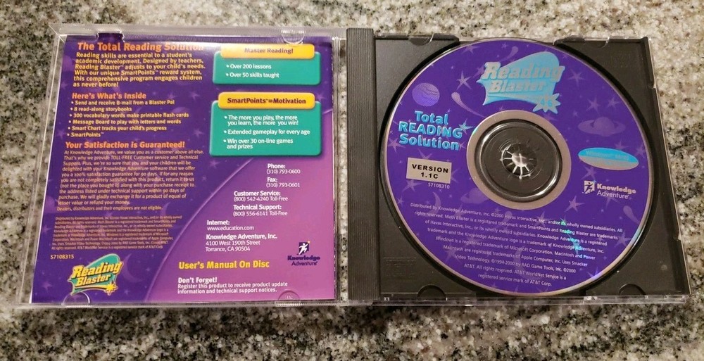 Reading Blaster Ages 4-6 - PC CD Rom Game - 200 Lessons