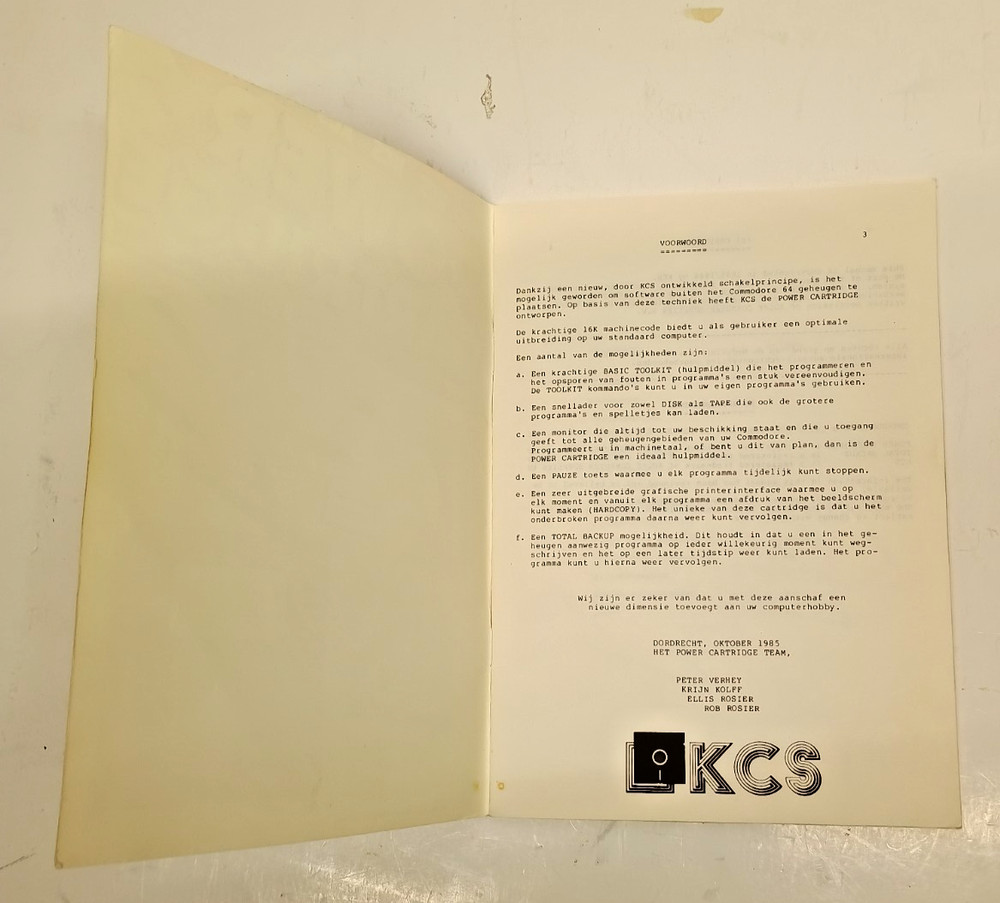 COMMODORE 64 128 KCS Power Cartridge Manual - Original