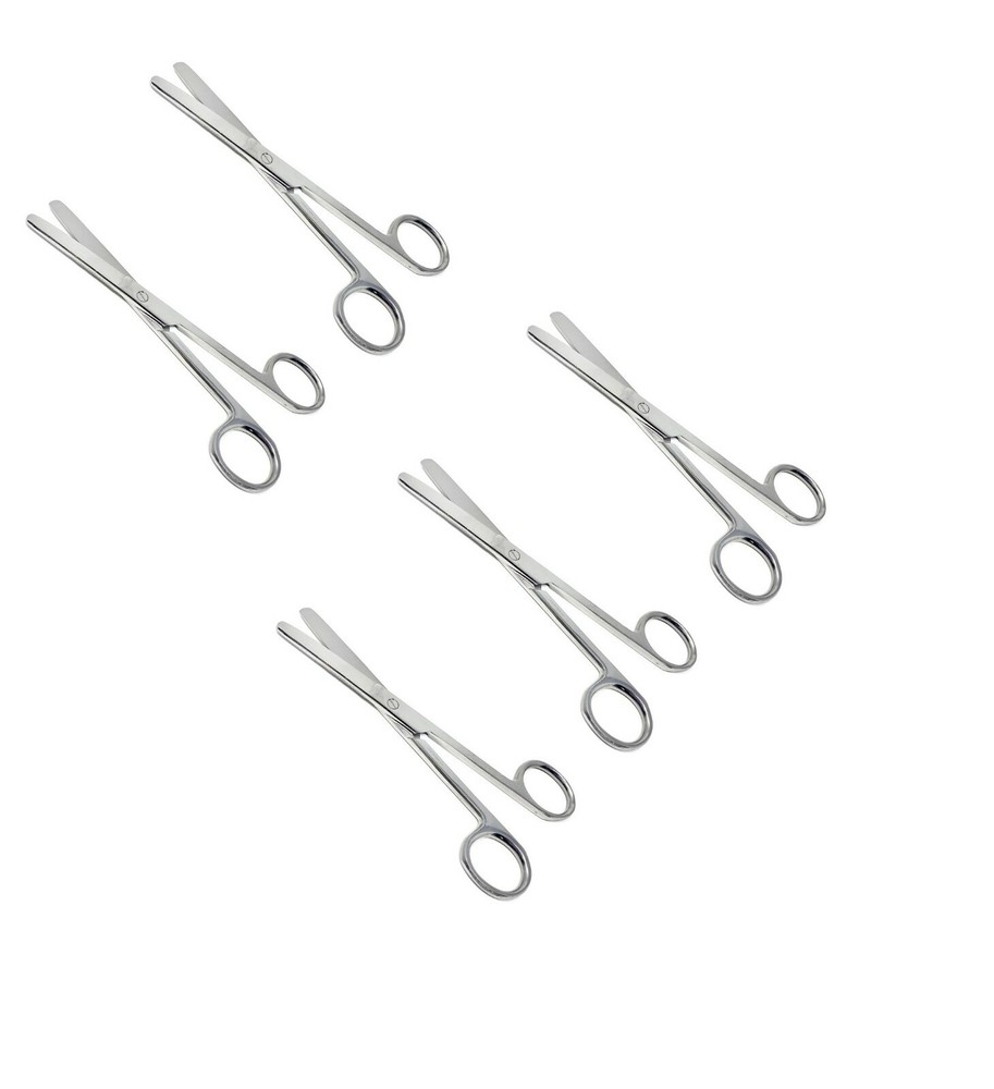 5 PC Operating Scissors  5.5" Straight Tip Blunt Blunt Surgical Instruments