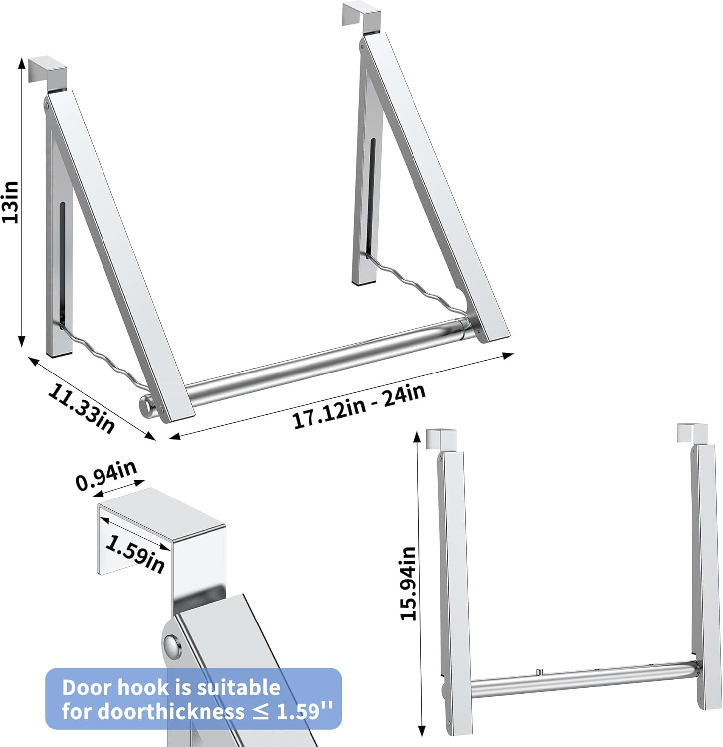 Clothes Drying Rack for Laundry Room Organization,Foldable Over The Door Drying