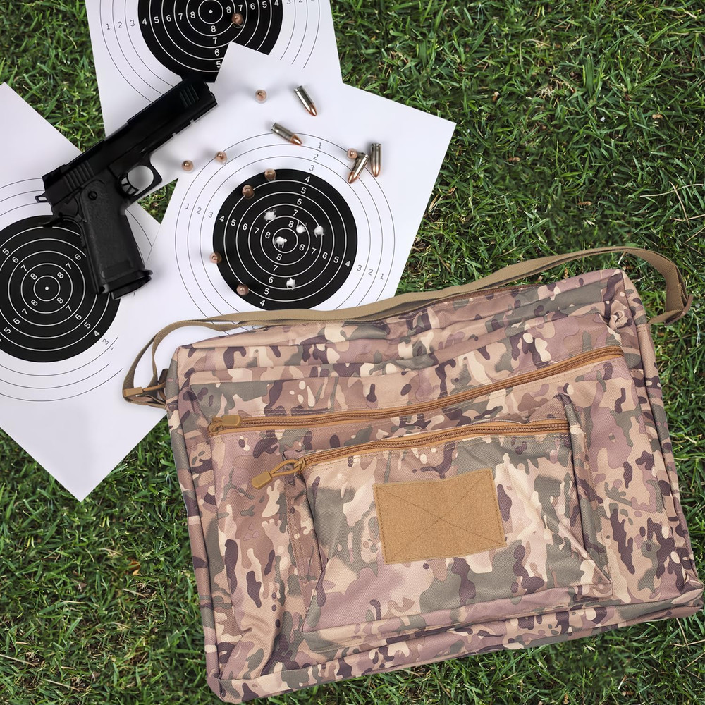20"X15" Range Target Carry Case with 3 Zipper Pockets and Front Hook & Loop Pane