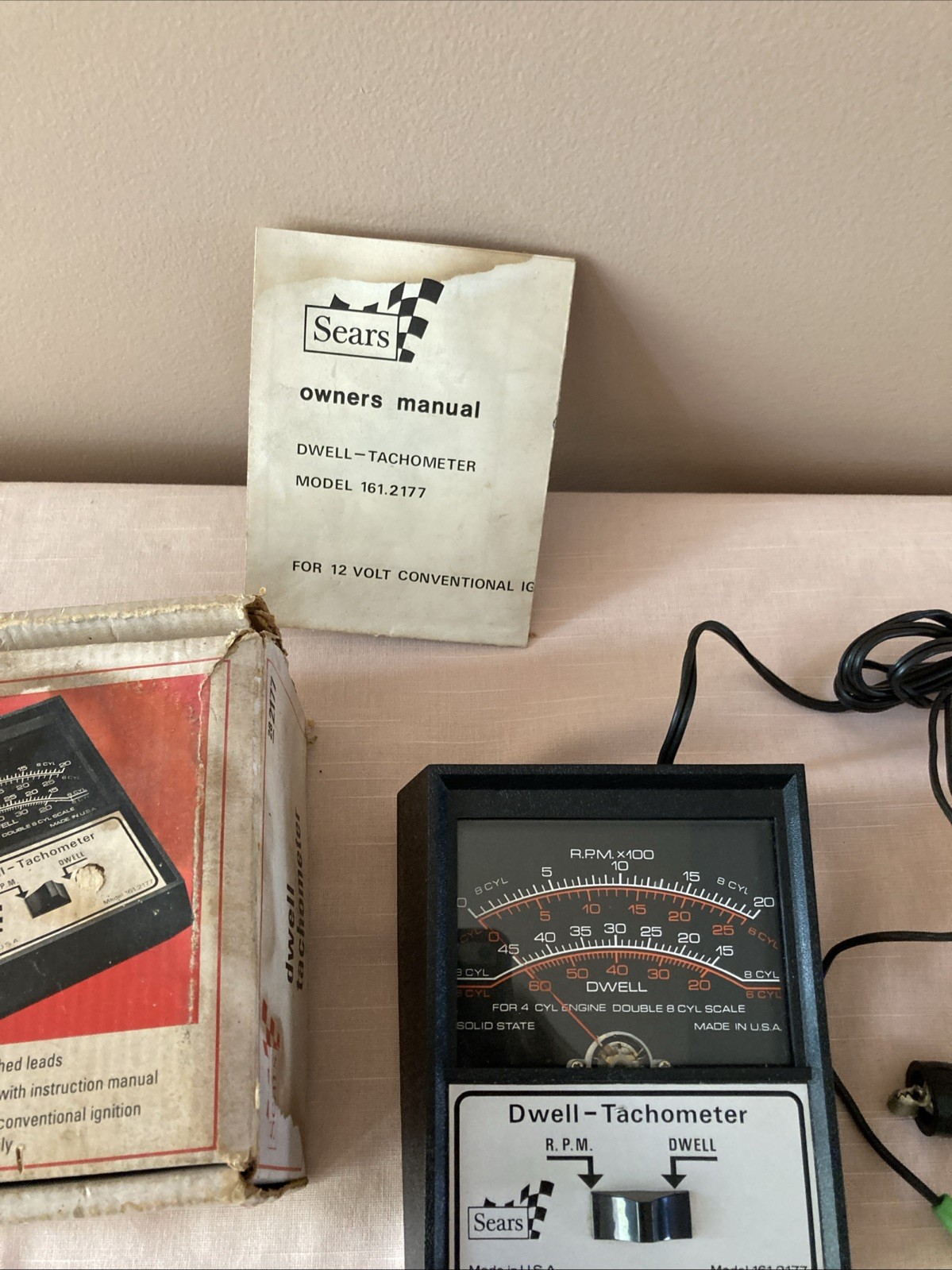 Sears Dwell Tachometer 161.2177 Diagnostic Tool 28-2177 USA W/Box & Man-Untested