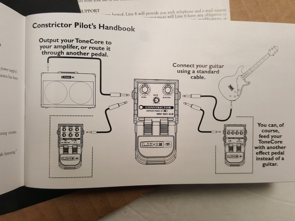 Line 6 Tonecore Constrictor Compressor Effects Pedal Box and Instructions ONLY