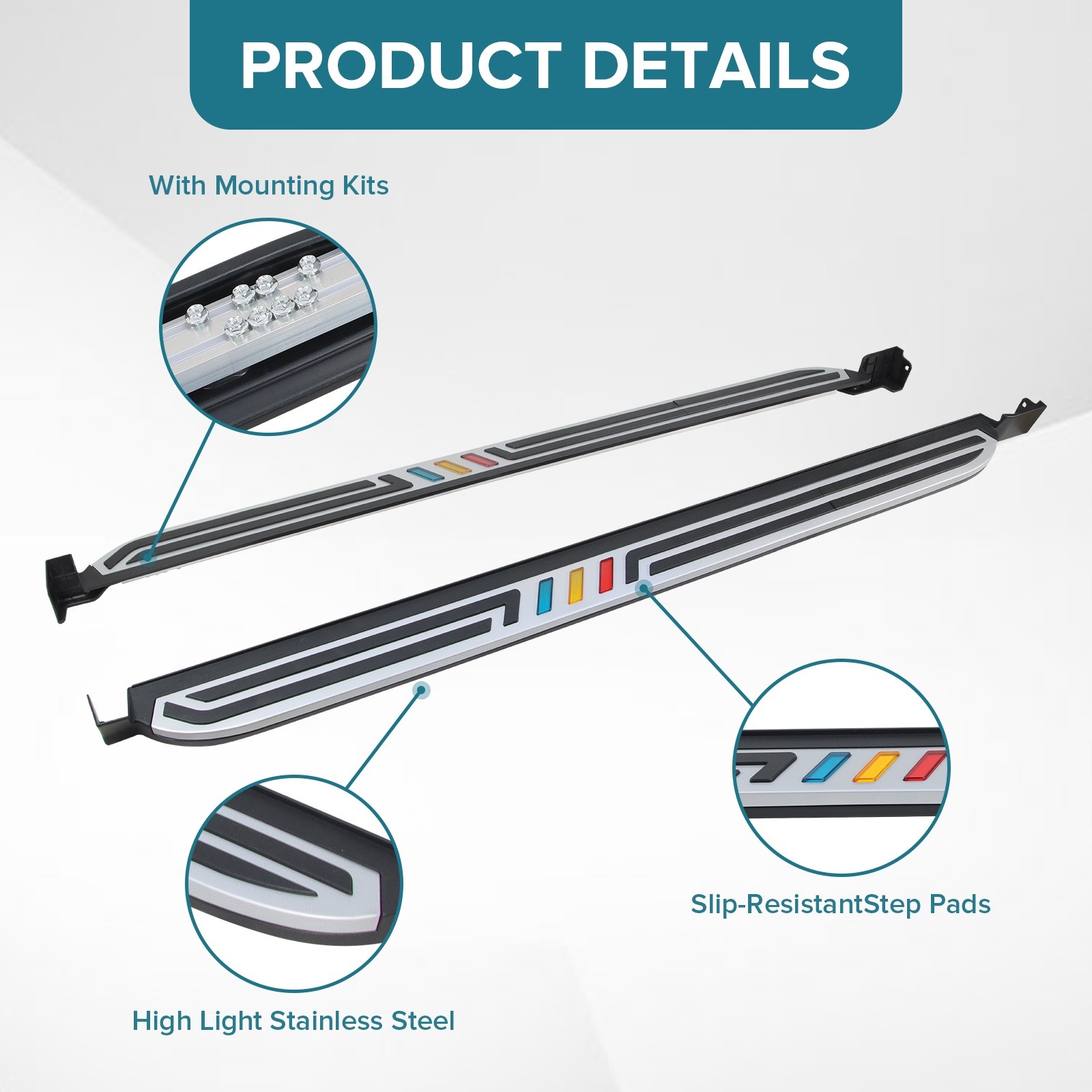 Running Boards Side Step Nerf Bars For 2018-2025 Chevy Equinox