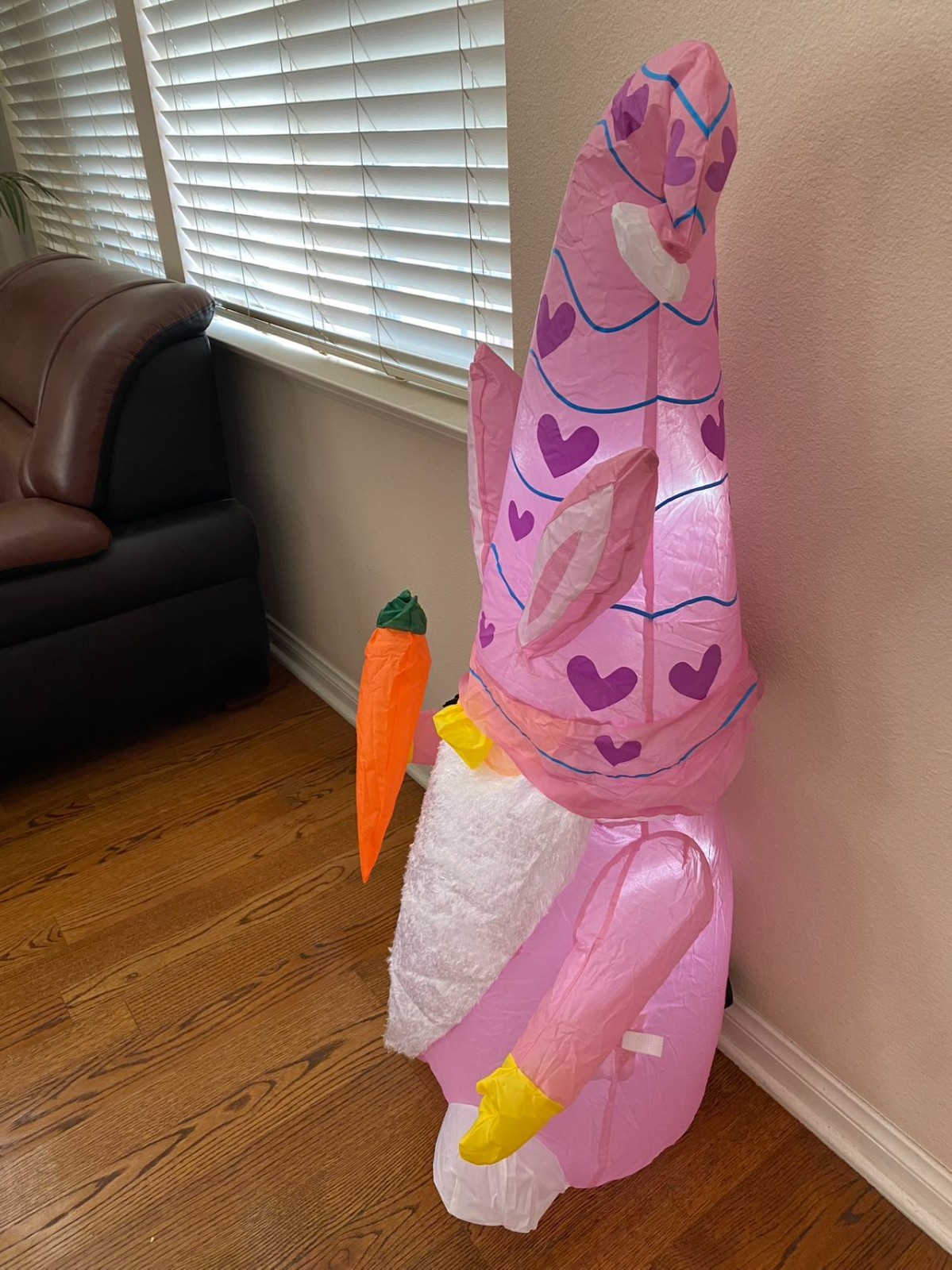 4.5 FT Easter Inflatables Gnome Indoor Outdoor Decorations Blow Up w LED 21007