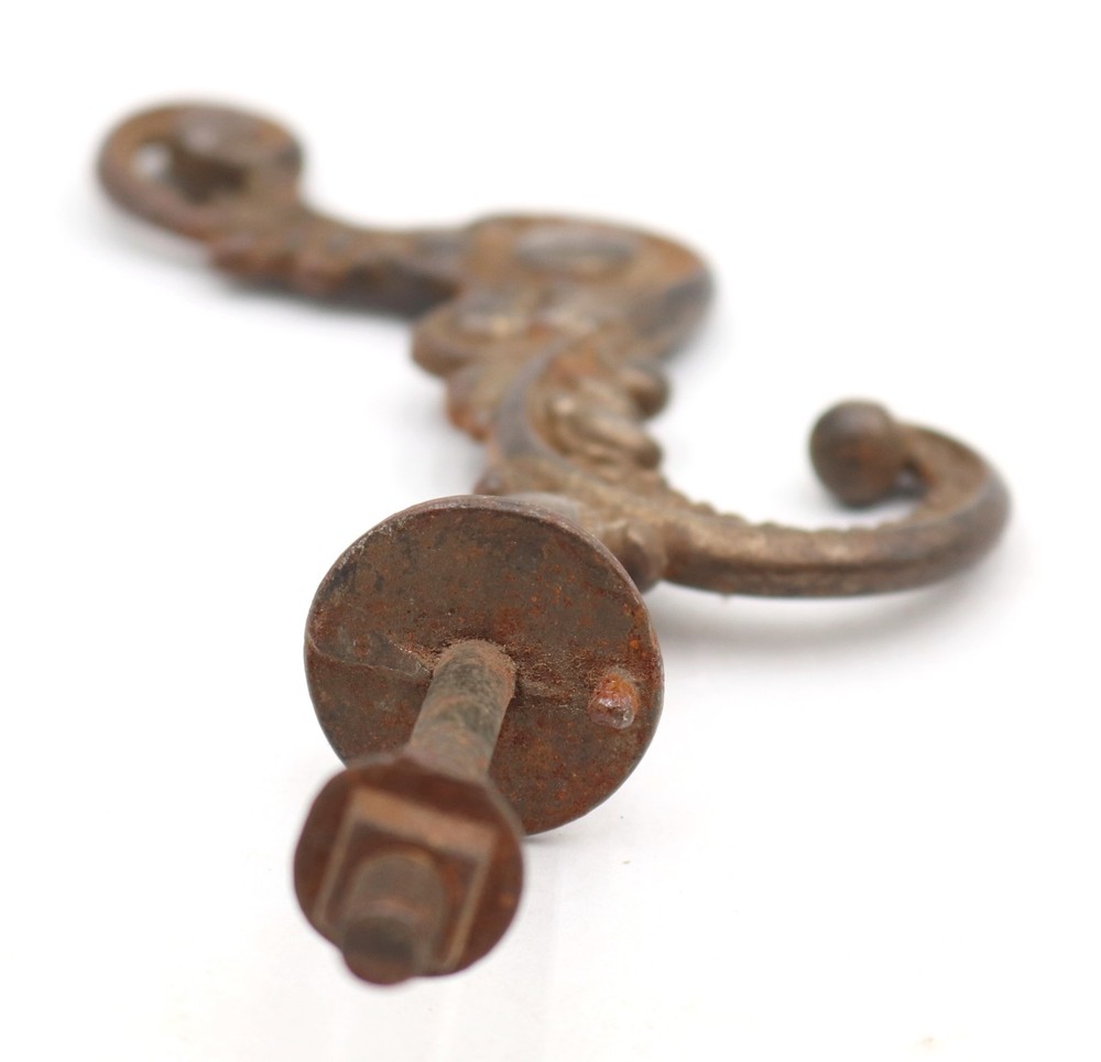 Antique Victorian Brass Plated Cast Iron Hall Tree Hook Set