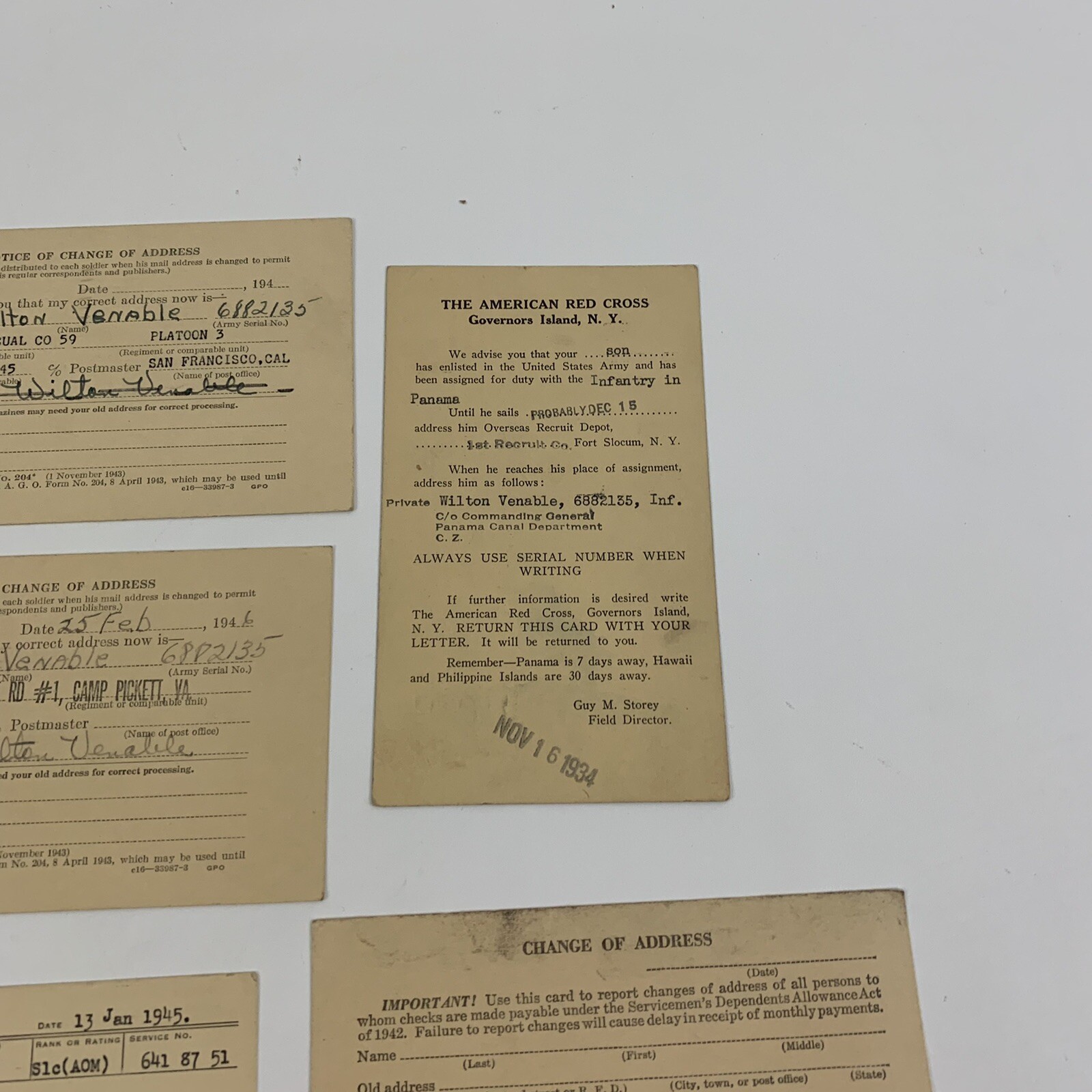 Vintage 1930’s 1940’s World War Department Postal Cards #6901