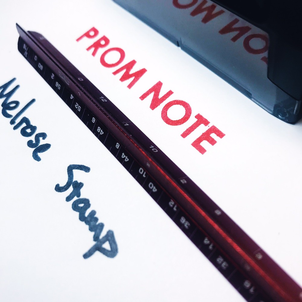 Prom Note Rubber Stamp Red Ink Self Inking Ideal 4913