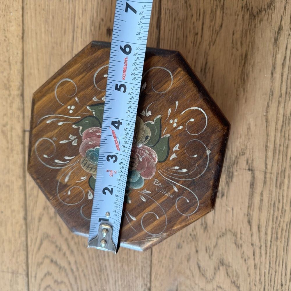 Hand Painted Wood Trinket Box