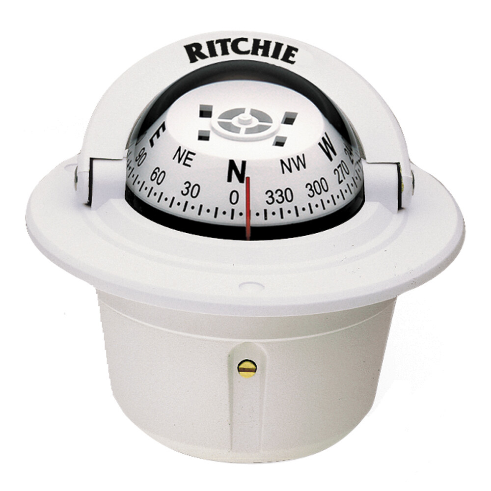 Ritchie F-50W Explorer Compass - Flush Mount - White bundle
