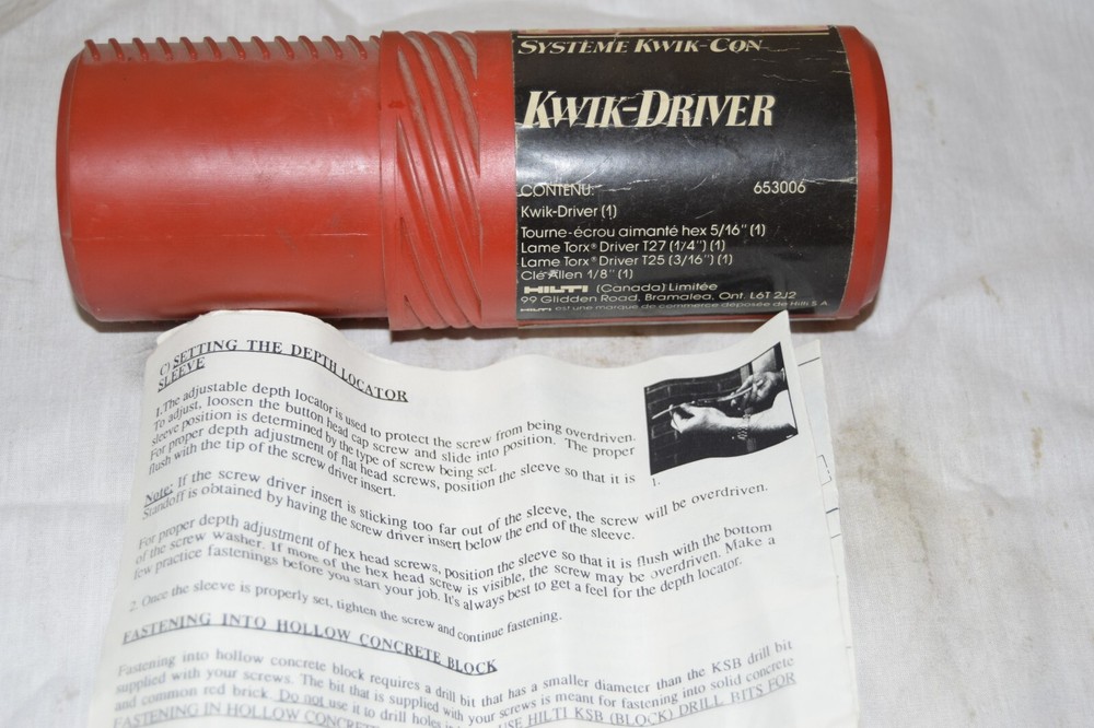 HILTI KWIK-DRIVER 653006 Hex TORX Driver
