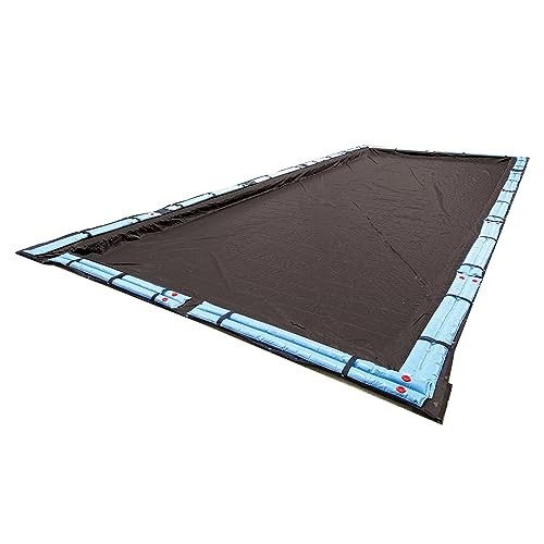 Bronze 14 ft x 28 ft Rectangular Winter In Ground Pool Cover – Blocks Debris