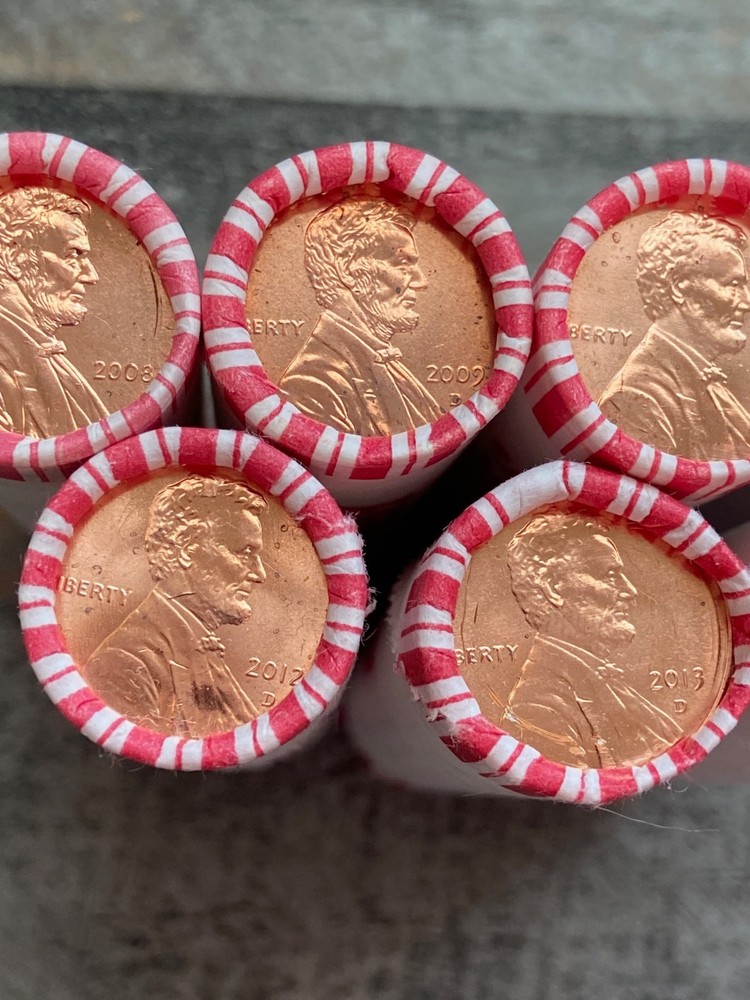 US Penny roll Set - 2008-2014 (7 UNC Rolls)