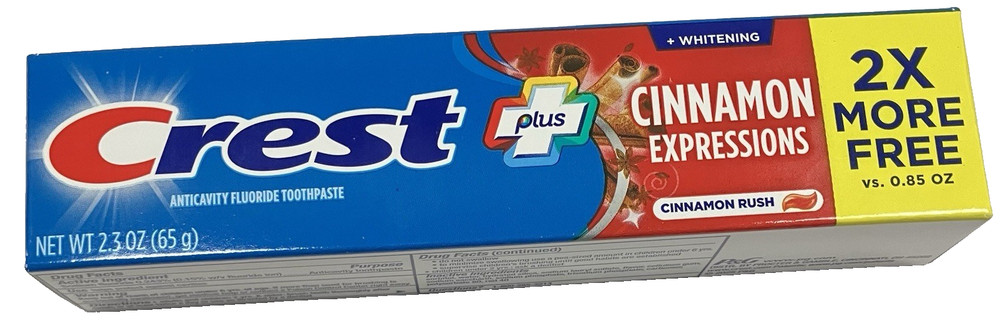 Crest Plus Cinnamon Expressions Cinnamon Rush 2.3 oz 3 Pack Fluoride Toothpaste