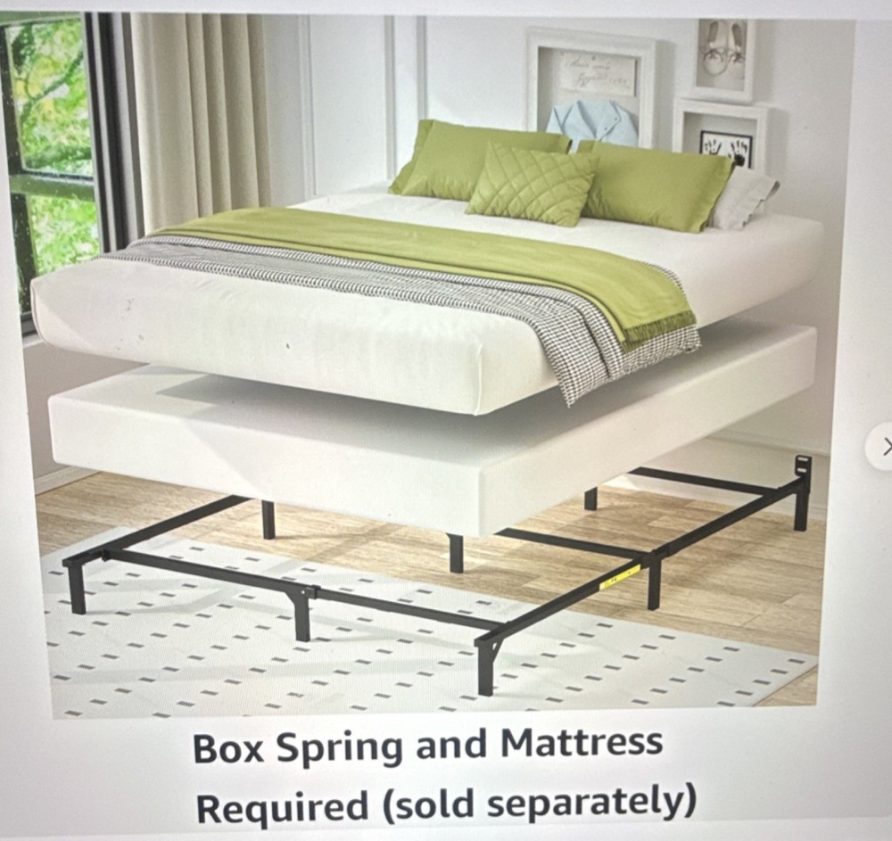 Amazon Basics King Metal Bed Frame 9-Leg Support Base Black 79.5 x 76 in