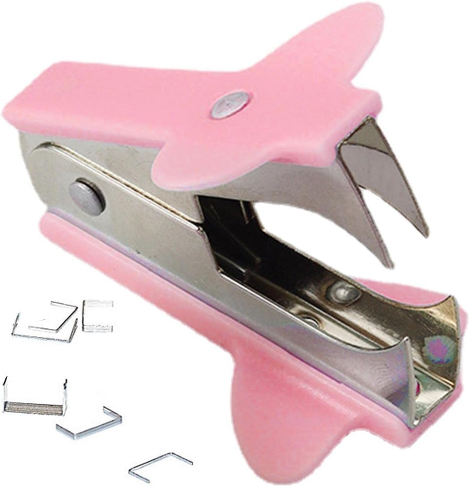 Pink Staple Removers Modern Plastic Pullers Non-Slip Handle Easy-Grip 2 PCS