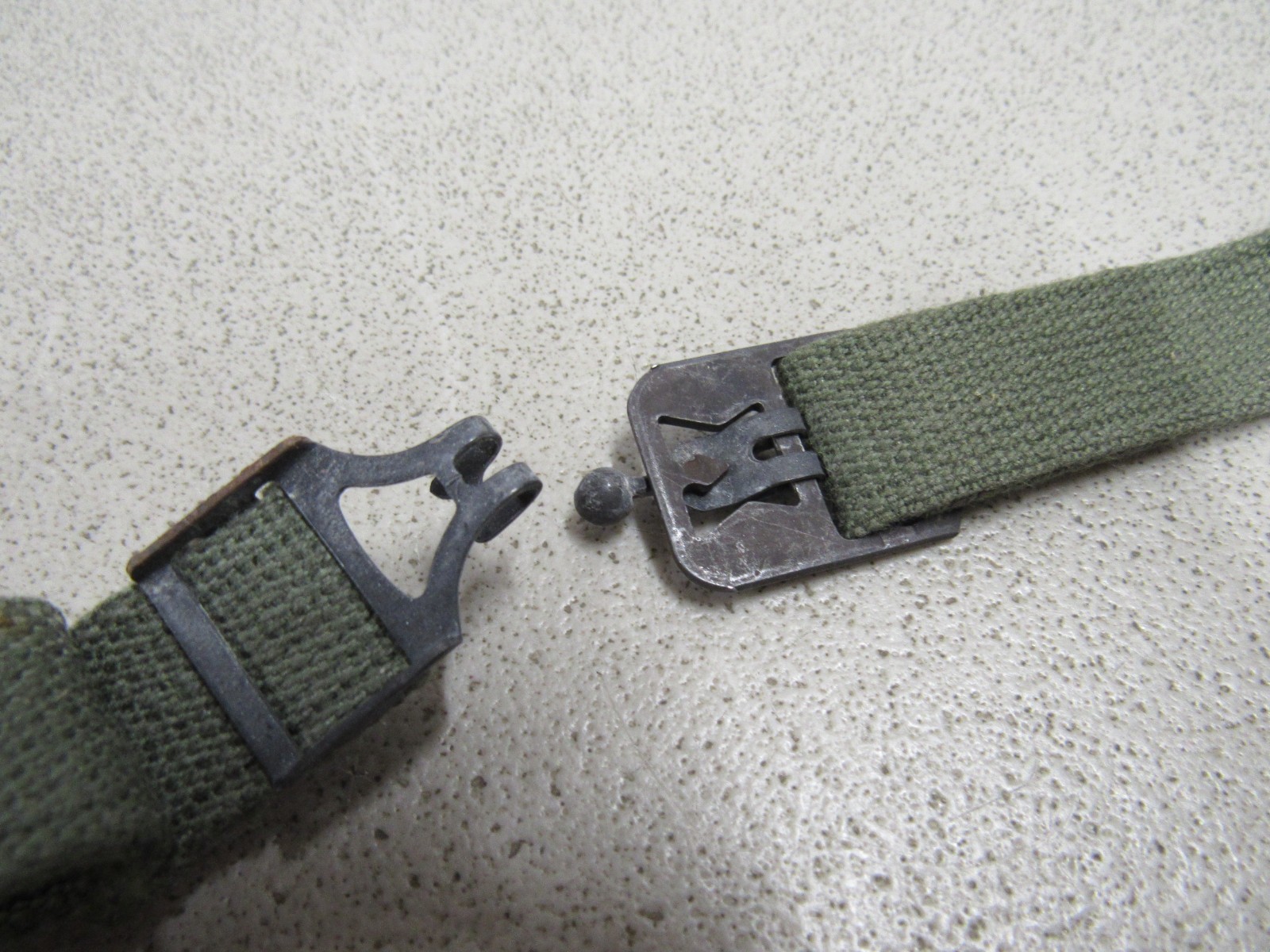 US Vietnam Era M1 Helmet Chinstrap Cotton Webbing OD Green Type 1 UnMarked RUST