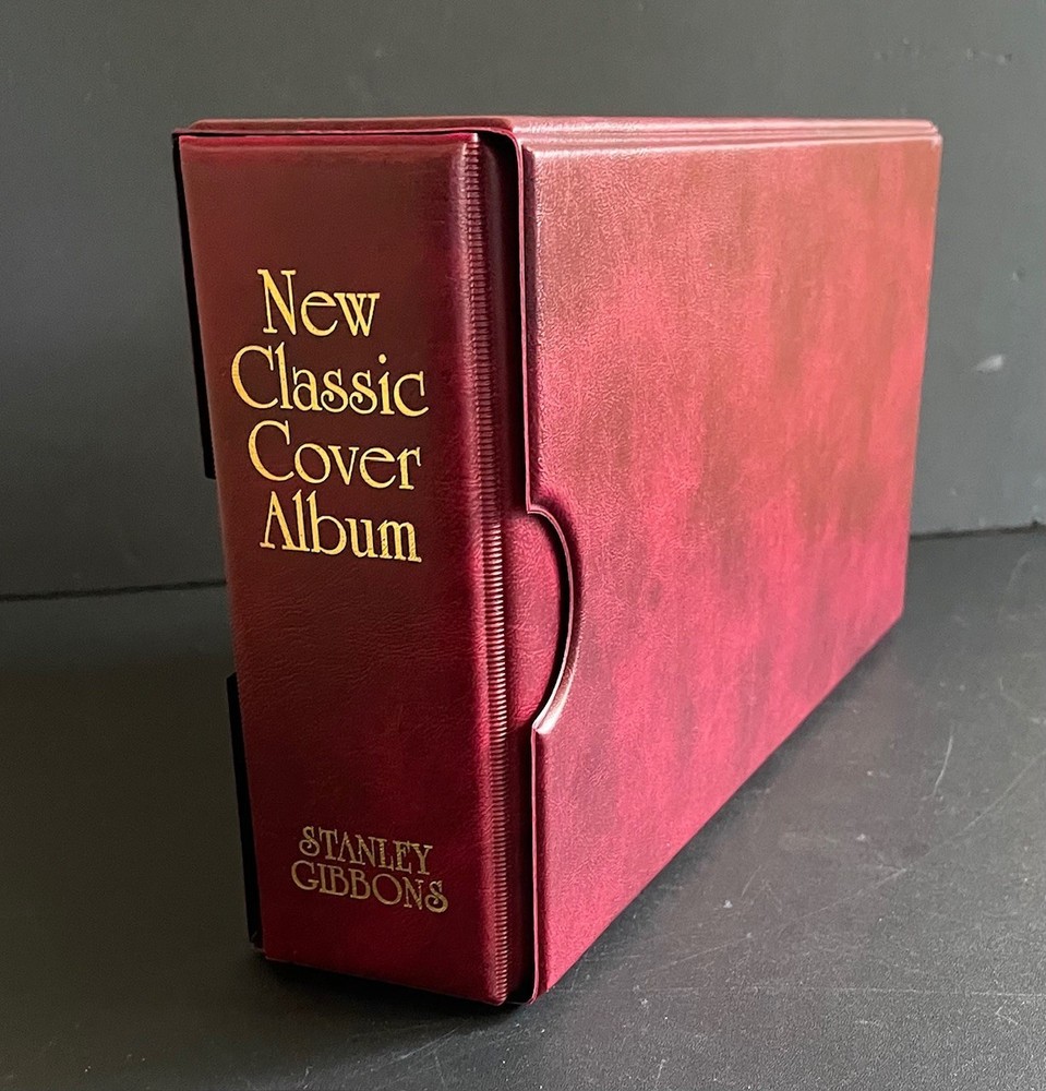 Used Stanley Gibbons 2-Ring First Day Cover Album With 22 no. 2-Pocket Leaves.