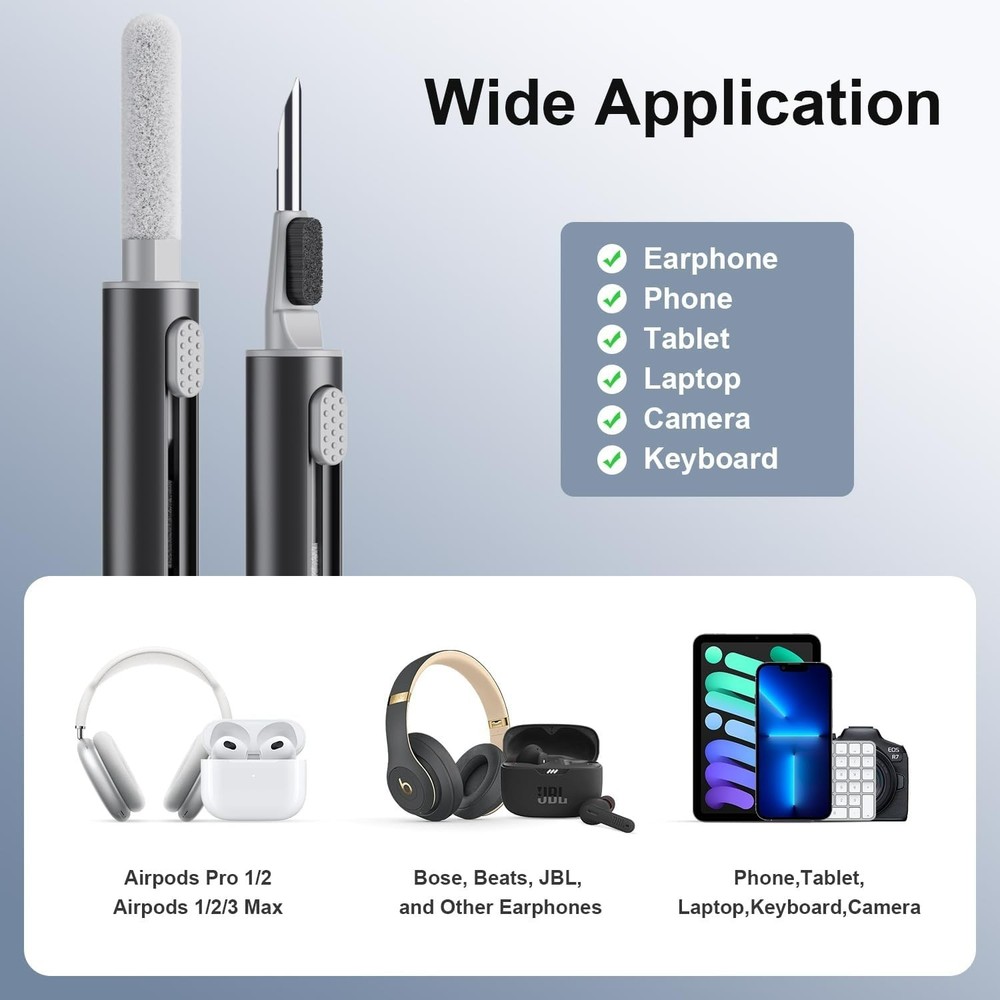 Multi-Function Cleaning Pen for AirPods | Soft Brush & Flocking Sponge Included