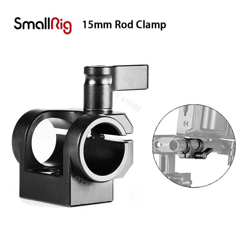 SmallRig Single 15mm Rod Clamp with Accessory Mount on Camera Handle / Cage 1995