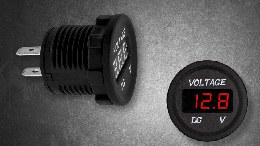 DC 12V Digital Display Voltmeter Red LED Meter for Switch Panel Car Truck