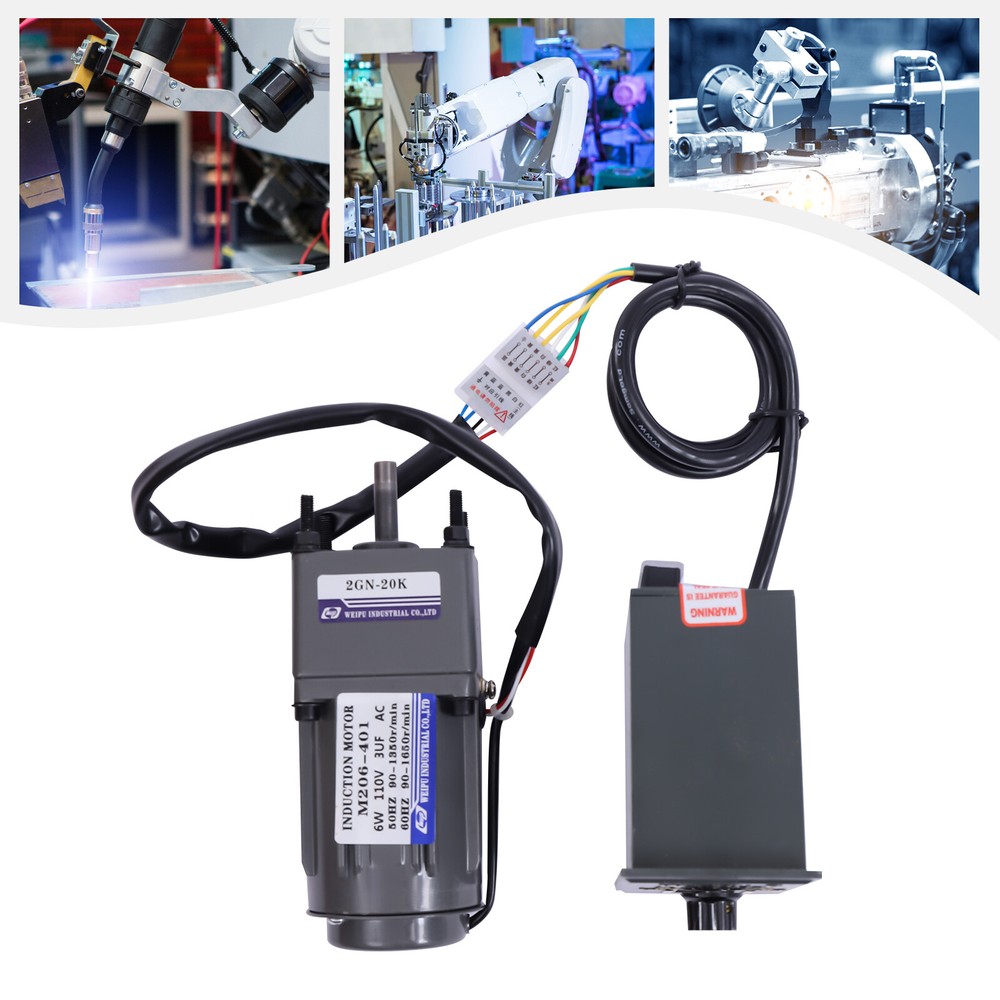 110V Gear Motor with Speed Controller - Adjustable Speed Regulator (20K)