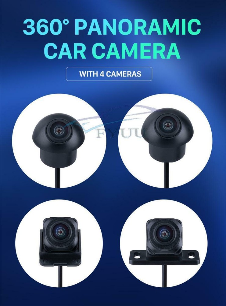360° Panoramic Camera Car Bird View System 4-Camera For Android Radio Player -US
