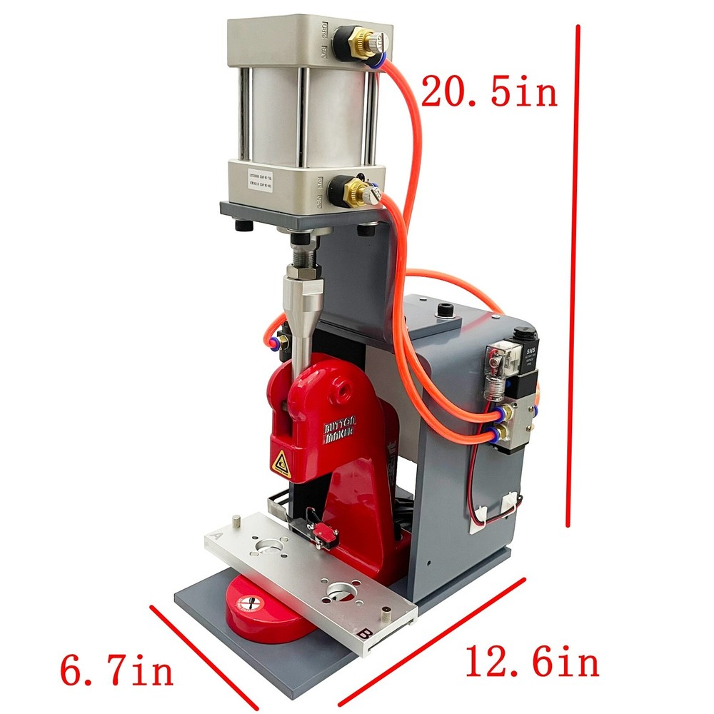 110V Air Pump Pneumatic Badge Making Machine Round Rectangular Heart Shape