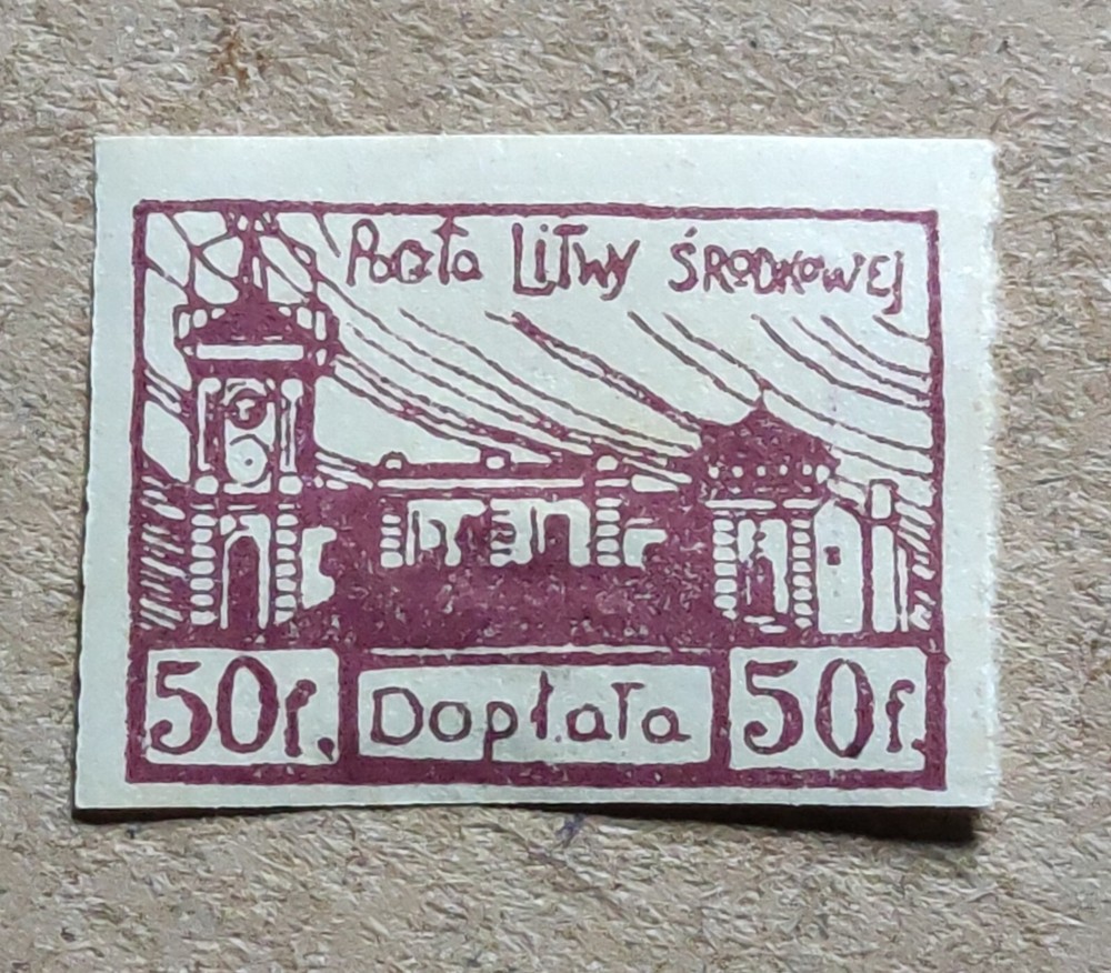 CENTRAL LITHUANIA 1921  50f  Postage Due Mint Hinged