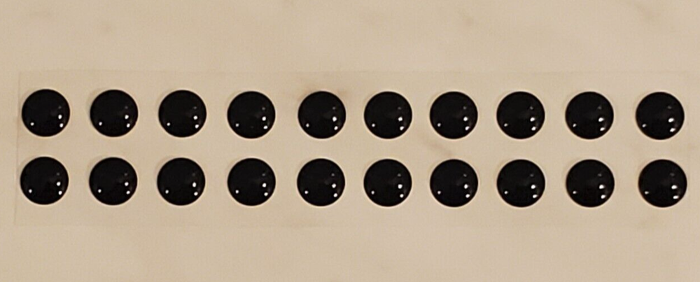 100pcs, Soft BLACK (Solid) 3d adhesive fish eyes 7mm, Singles, Fly Tying
