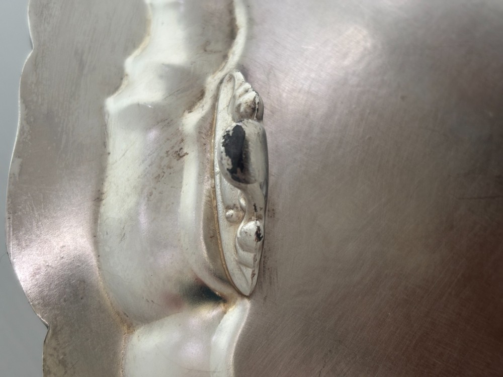 Lot of 2 Vintage Silverplated Footed Trays CASTLETON 4810 and POOLE 3209