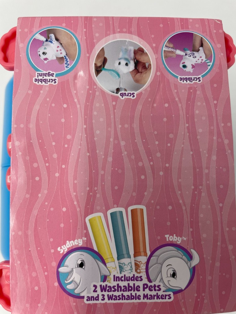 NEW Crayola Scribble Scrubbie Seashell Splash Set with 2 Pets + Case + More