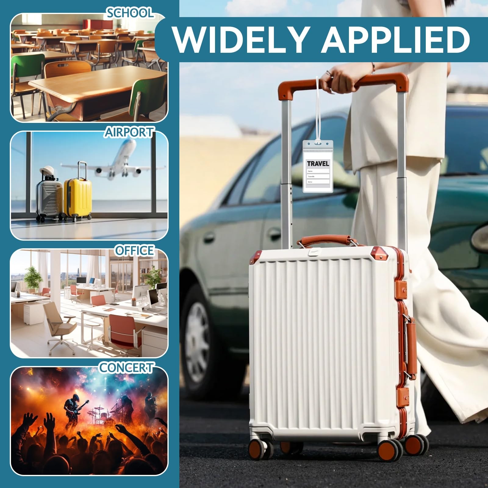 Oomcu 30 PCS Clear Plastic Luggage Tags Holders Bulk - Cruise ID Card