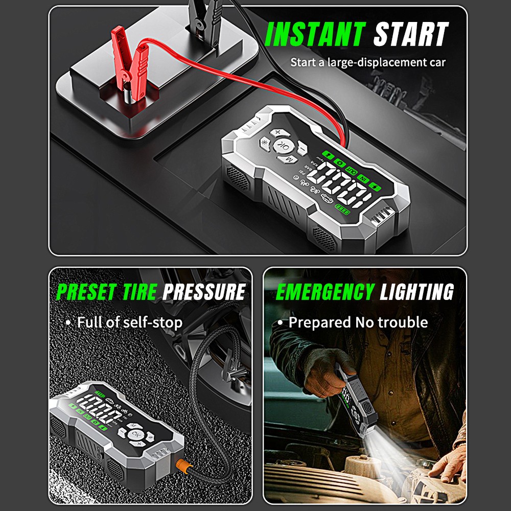 99800mAh Car Jump Starter with Air Compressor Battery Jumper Box Charger Booster