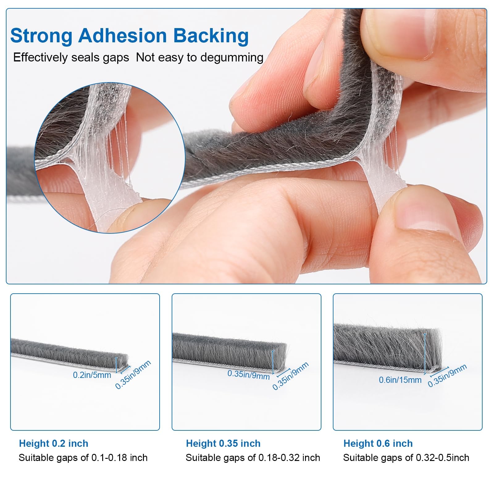 33 Ft Weather Stripping Door Seal. Self-Adhesive Soundproofing Weather Stripping