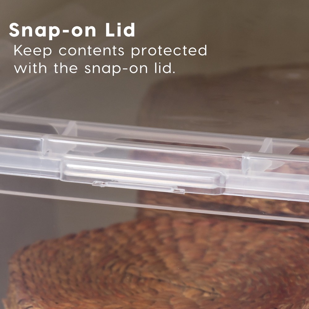 5 Qt Plastic Storage Bins with Lids, Stackable Totes, Containers, Clear, 20Pk