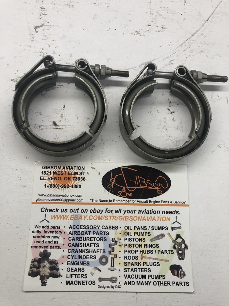 AIRCRAFT COUPLING BOLT HOSE CLAMP   2 CLAMPS
