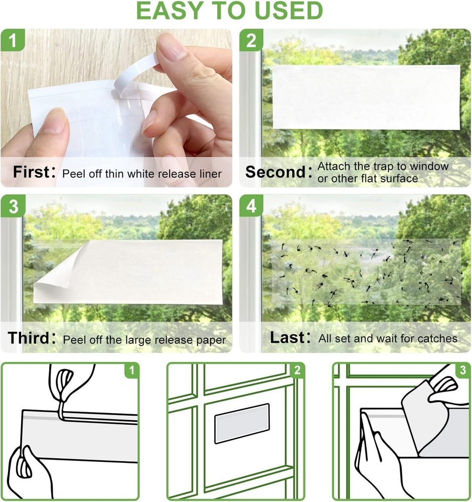 50 Pack Eco-Friendly Indoor Clear Fly Traps – Safe & Effective Bug Control